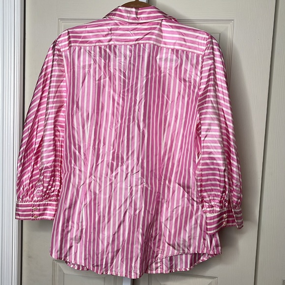 Ralph Lauren Women’s Silk Stripe Blouse Size 12 - Picture 5 of 6